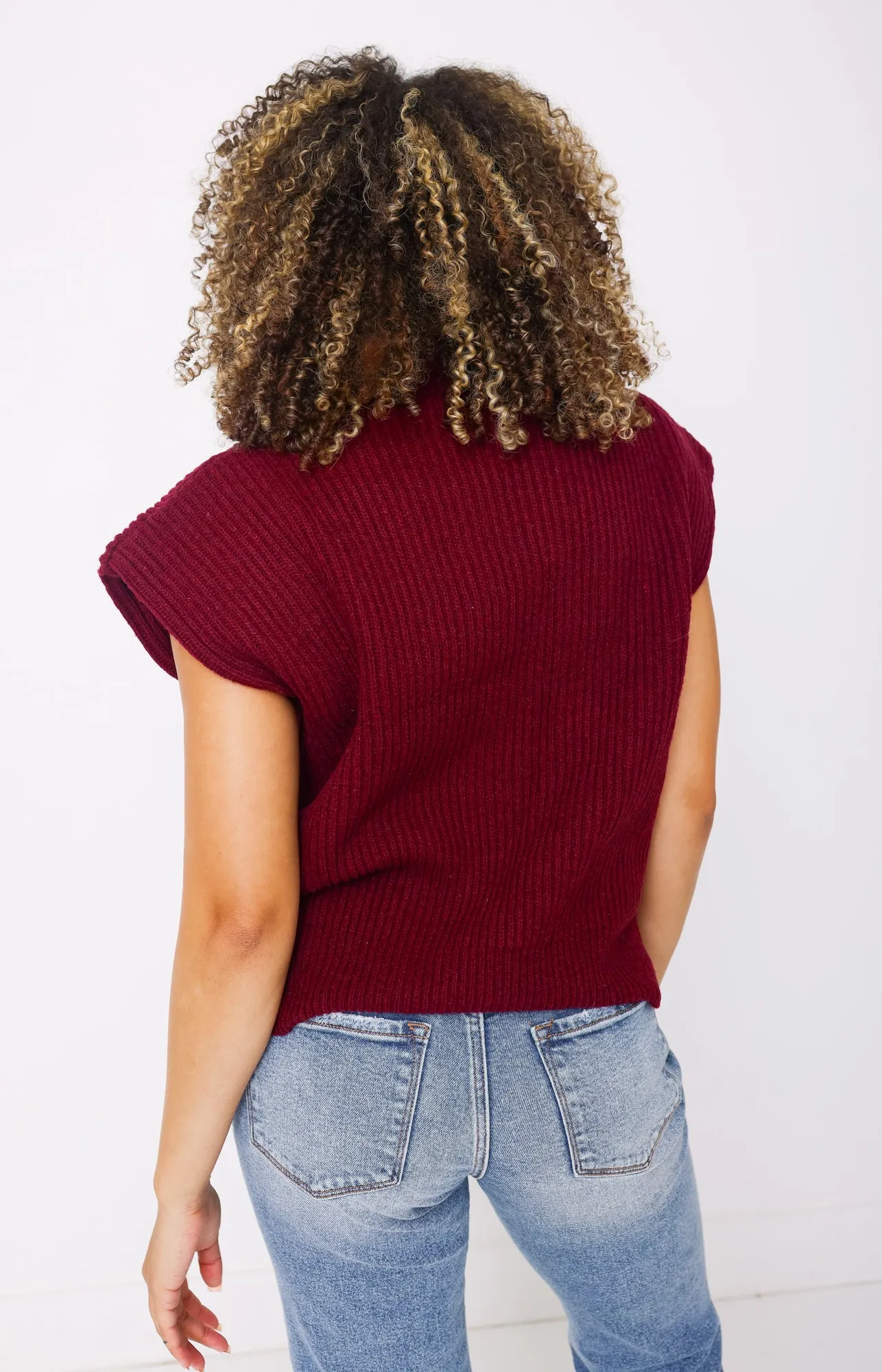 Warm Embrace Sweater Top, BURGUNDY