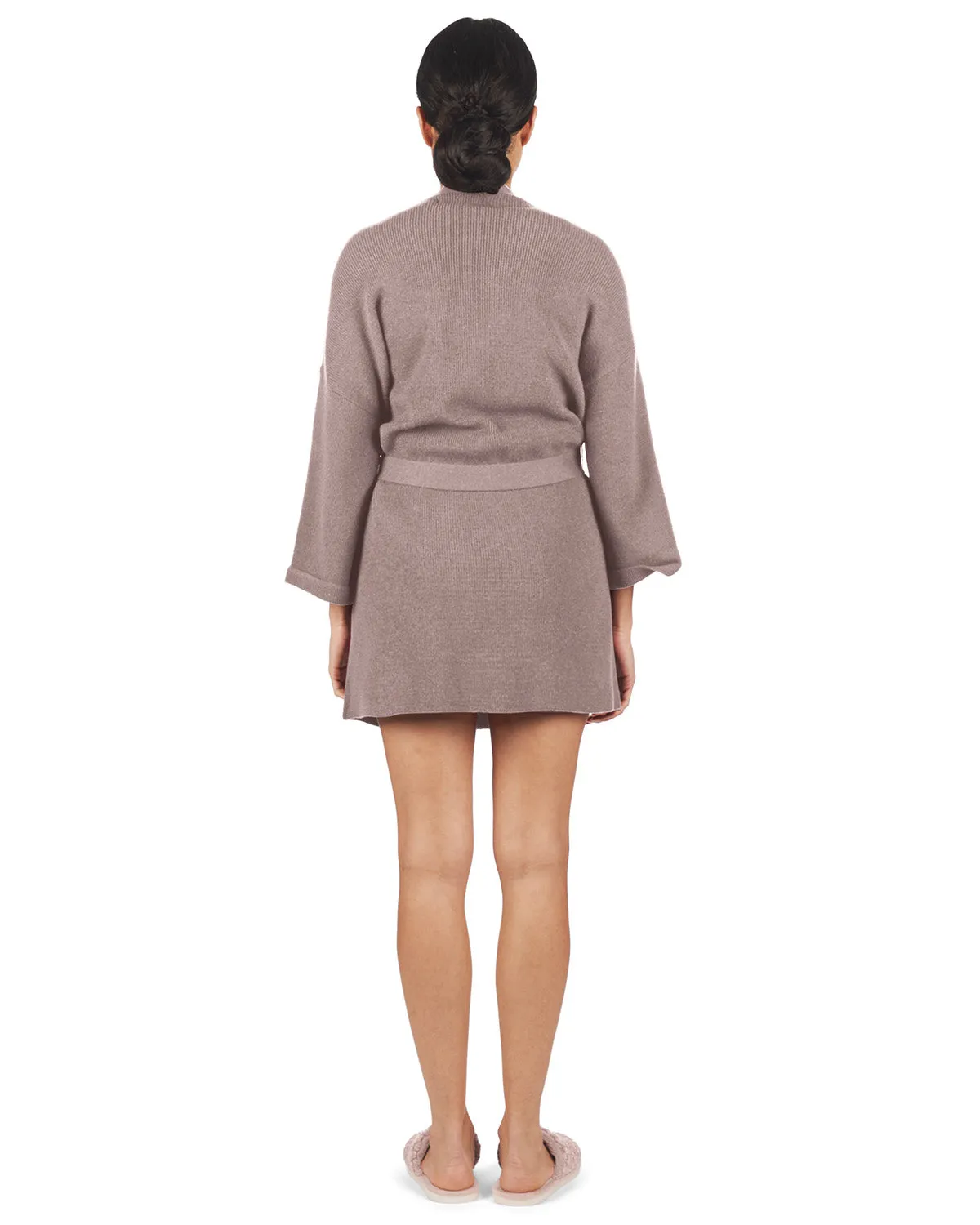 Women's Warm Sweater Knit Short Open-Front Lounge Robe